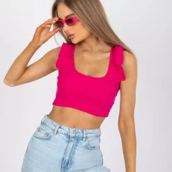 JEANS Lyhythihaiset Paidat Ja Topit>Rue Paris Camilla ribbitoppi fuksia