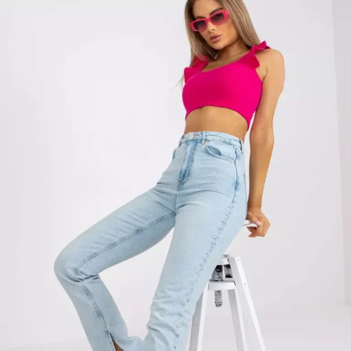 JEANS Lyhythihaiset Paidat Ja Topit>Rue Paris Camilla ribbitoppi fuksia