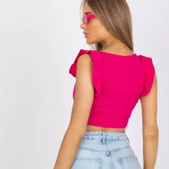 JEANS Lyhythihaiset Paidat Ja Topit></noscript>Rue Paris Camilla ribbitoppi fuksia