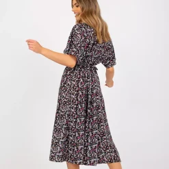 JEANS Midimekot>Rue Paris Cara kuvioitu mekko musta
