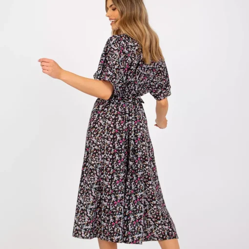 JEANS Midimekot>Rue Paris Cara kuvioitu mekko musta