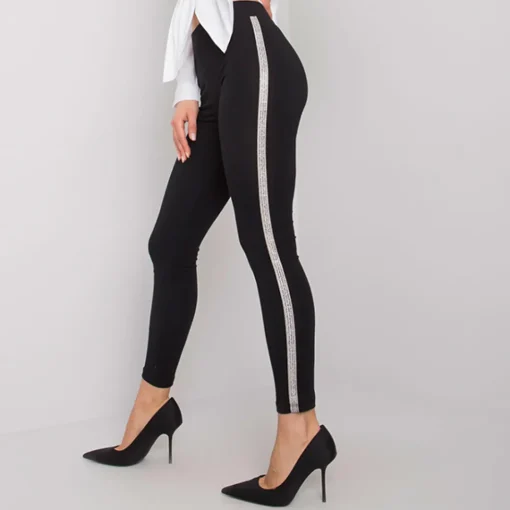 JEANS Leggingsit>Rue Paris Caroline leggingsit musta/hopea