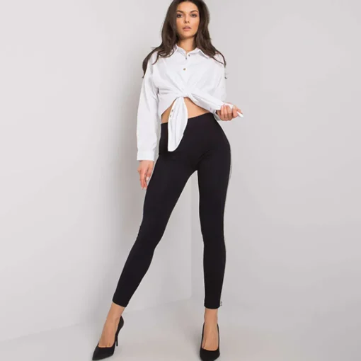JEANS Leggingsit>Rue Paris Caroline leggingsit musta/hopea