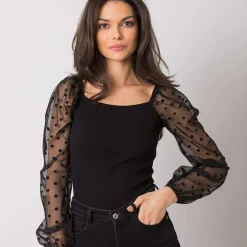 JEANS Pitkähihaiset Paidat>Rue Paris Charm ribbipaita musta