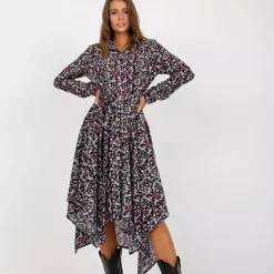 JEANS Midimekot></noscript>Rue Paris Cheyenne kuvioitu paitamekko musta