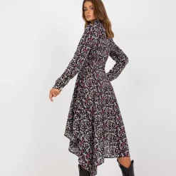 JEANS Midimekot></noscript>Rue Paris Cheyenne kuvioitu paitamekko musta