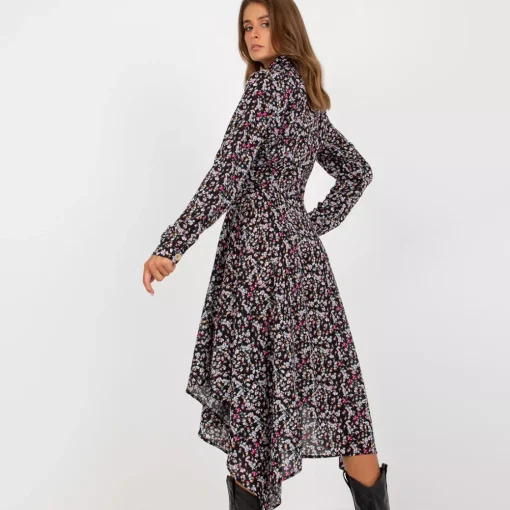 JEANS Midimekot>Rue Paris Cheyenne kuvioitu paitamekko musta
