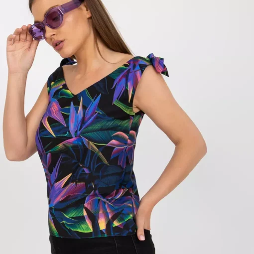 JEANS Lyhythihaiset Paidat Ja Topit>Rue Paris Daphne kuvioitu toppi musta