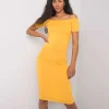 JEANS Minimekot>Rue Paris Dorrit trikoomekko mustard