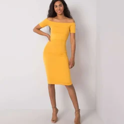 JEANS Minimekot></noscript>Rue Paris Dorrit trikoomekko mustard
