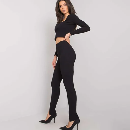 JEANS Leggingsit | Housut>Rue Paris Grace ribbileggingsit musta