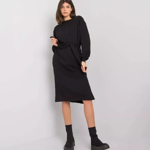 JEANS Midimekot>Rue Paris Jeanne collegemekko vyöllä musta