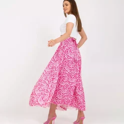 JEANS Hameet></noscript>Rue Paris Kaja kuvioitu maksihame pinkki