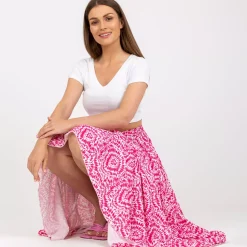 JEANS Hameet></noscript>Rue Paris Kaja kuvioitu maksihame pinkki