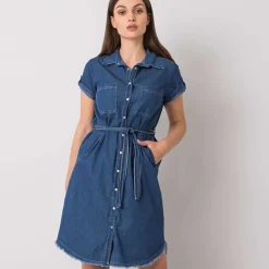 JEANS Minimekot></noscript>Rue Paris Katie mekko vyöllä dark denim