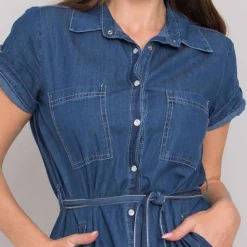 JEANS Minimekot></noscript>Rue Paris Katie mekko vyöllä dark denim
