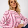 JEANS Pitkähihaiset Paidat>Rue Paris Lyrah neulospaita pinkkiraidallinen