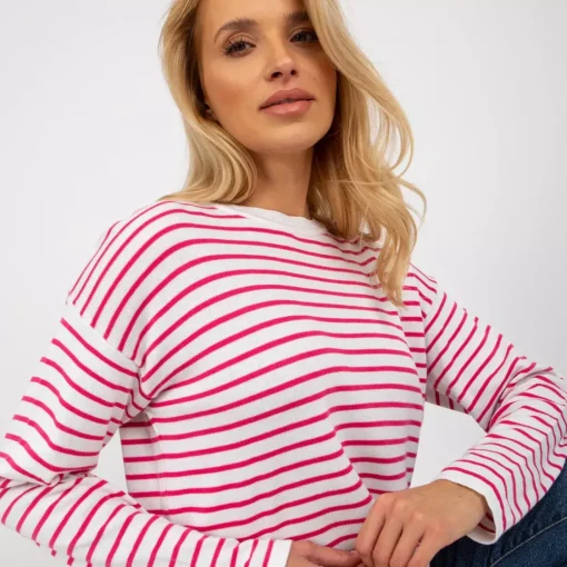 JEANS Pitkähihaiset Paidat>Rue Paris Lyrah neulospaita pinkkiraidallinen
