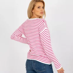 JEANS Pitkähihaiset Paidat></noscript>Rue Paris Lyrah neulospaita pinkkiraidallinen
