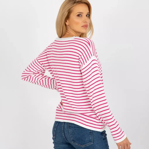 JEANS Pitkähihaiset Paidat>Rue Paris Lyrah neulospaita pinkkiraidallinen