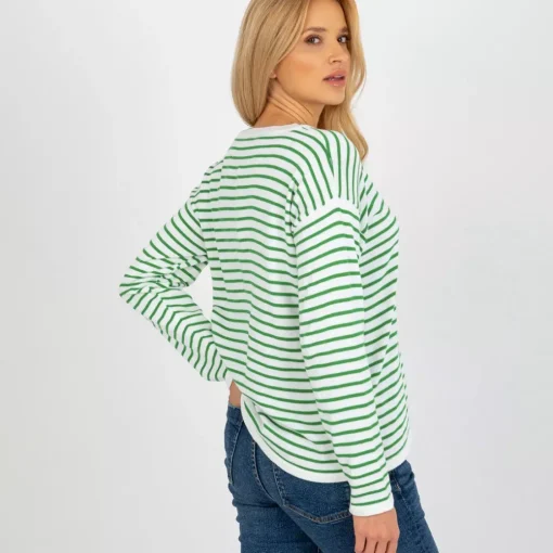 JEANS Pitkähihaiset Paidat>Rue Paris Lyrah neulospaita vihreäraidallinen