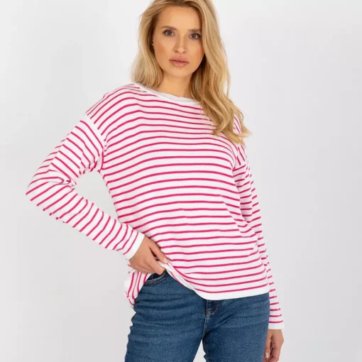 JEANS Pitkähihaiset Paidat>Rue Paris Lyrah neulospaita pinkkiraidallinen