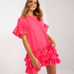 JEANS Minimekot>Rue Paris Mellany mekko neonpinkki