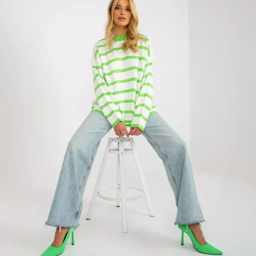 JEANS Pitkähihaiset Paidat | Neuleet>Rue Paris Onore limeraidallinen neulospaita