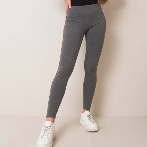JEANS Leggingsit>Rue Paris Rissa leggingsit tummanharmaa/kulta