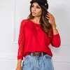 JEANS Lyhythihaiset Paidat Ja Topit>Rue Paris Shangri Lace paita punainen
