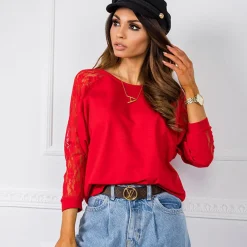 JEANS Lyhythihaiset Paidat Ja Topit>Rue Paris Shangri Lace paita punainen