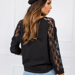 JEANS Pitkähihaiset Paidat></noscript>Rue Paris Shangri Lace paita musta