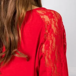 JEANS Lyhythihaiset Paidat Ja Topit></noscript>Rue Paris Shangri Lace paita punainen