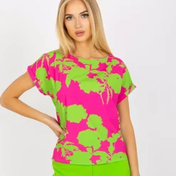 Rue Paris Lyhythihaiset Paidat Ja Topit>Summer kuvioitu paita fuksia