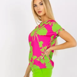 Rue Paris Lyhythihaiset Paidat Ja Topit>Summer kuvioitu paita fuksia