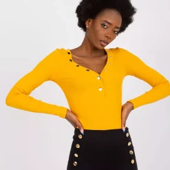 JEANS Pitkähihaiset Paidat>Rue Paris Tracy ribbipaita mustard