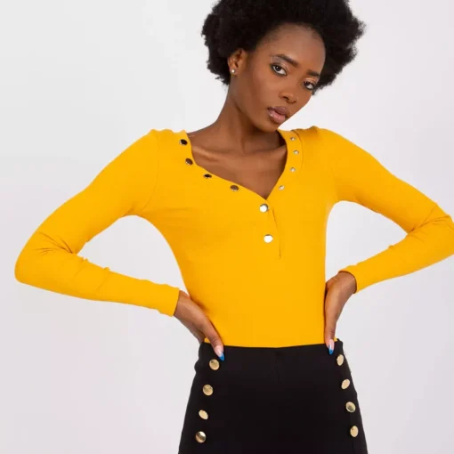 JEANS Pitkähihaiset Paidat>Rue Paris Tracy ribbipaita mustard