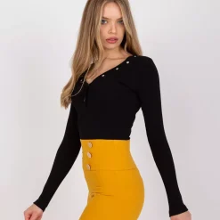 JEANS Pitkähihaiset Paidat></noscript>Rue Paris Tracy ribbipaita musta