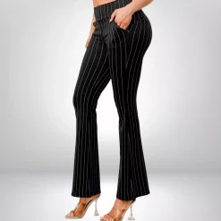 JEANS Housut>ShoSho Belle housut musta/liituraita