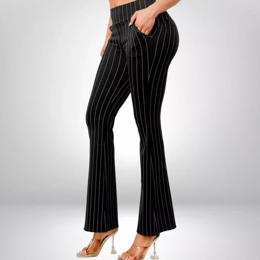 JEANS Housut>ShoSho Belle housut musta/liituraita