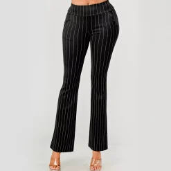 JEANS Housut>ShoSho Belle housut musta/liituraita
