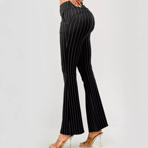 JEANS Housut>ShoSho Belle housut musta/liituraita