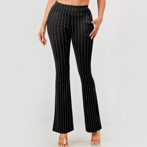 JEANS Housut>ShoSho Belle housut musta/liituraita