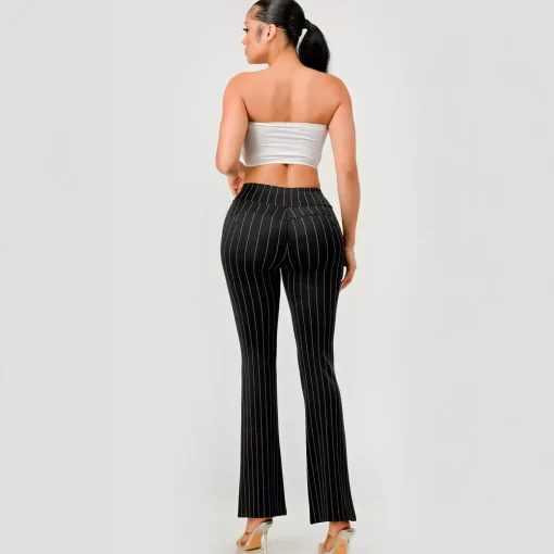 JEANS Housut>ShoSho Belle housut musta/liituraita
