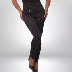 JEANS Housut>ShoSho Denise treggingsit musta/ruutu