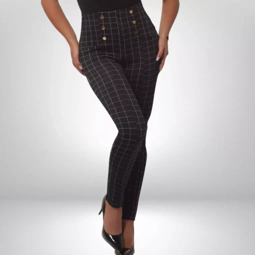 JEANS Housut>ShoSho Denise treggingsit musta/ruutu