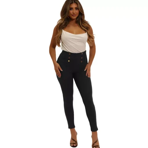 JEANS Housut>ShoSho Denise treggingsit musta