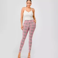 JEANS Housut></noscript>ShoSho Emmy treggingsit roosa/tweed