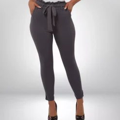 JEANS Housut>ShoSho Inez Paperbag housut harmaa