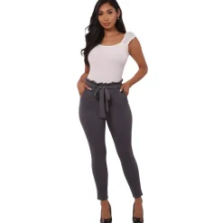 JEANS Housut></noscript>ShoSho Inez Paperbag housut harmaa